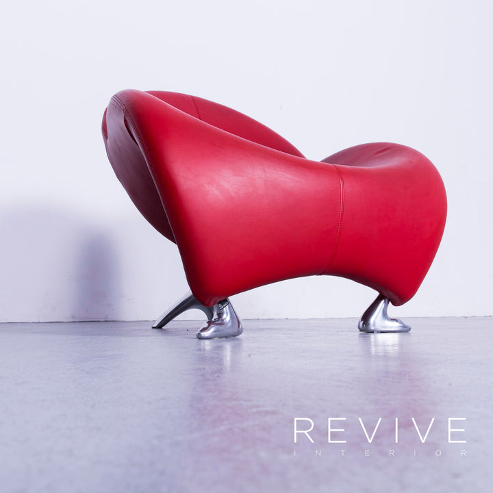 Leolux Papageno Designer Leder Sessel rot #5848
