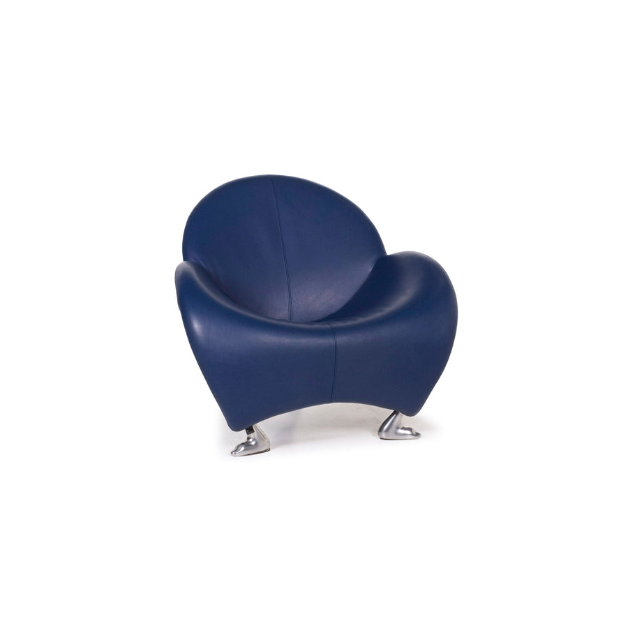 Leolux Papageno Leather Armchair Blue #12144