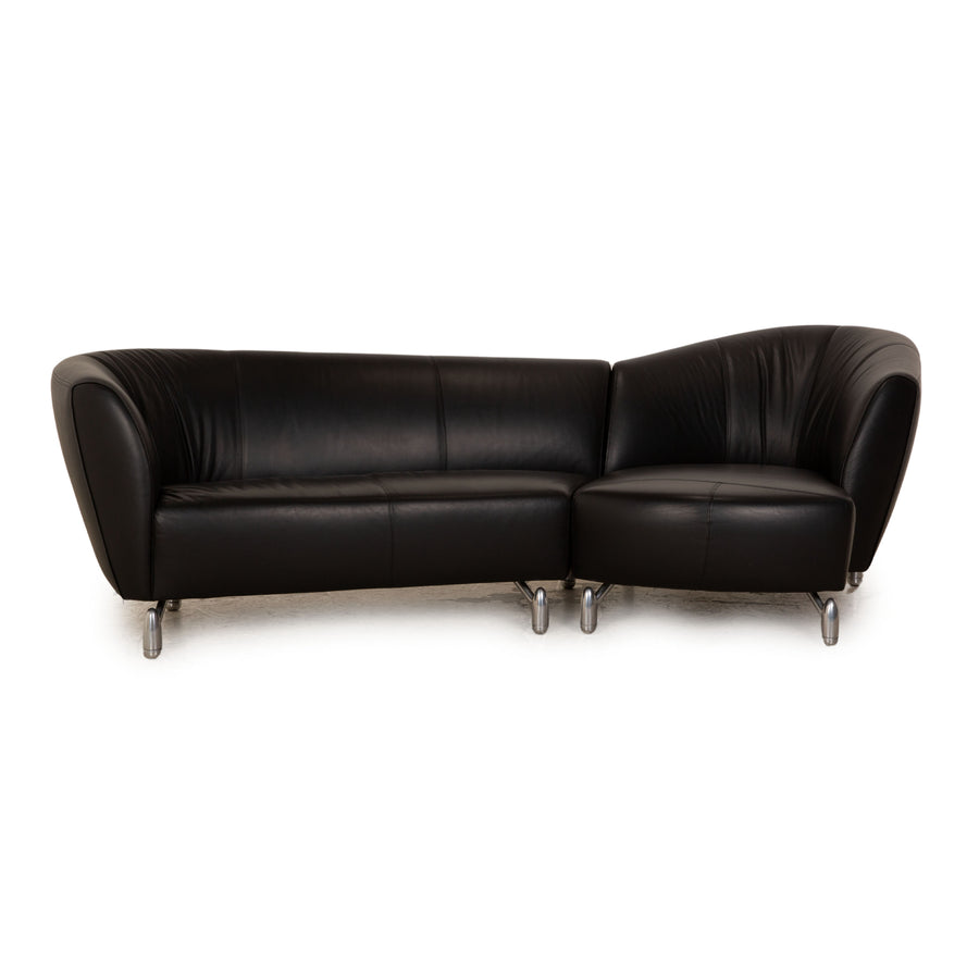 Leolux Pupilla Leather Corner Sofa Black Sofa Couch