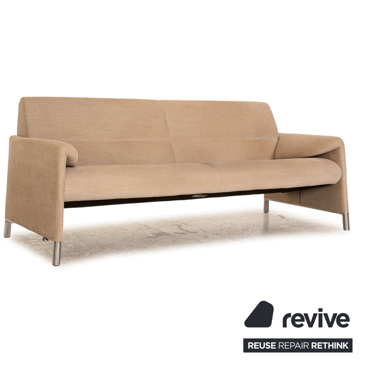 Leolux Stoff Dreisitzer Beige Sofa Couch