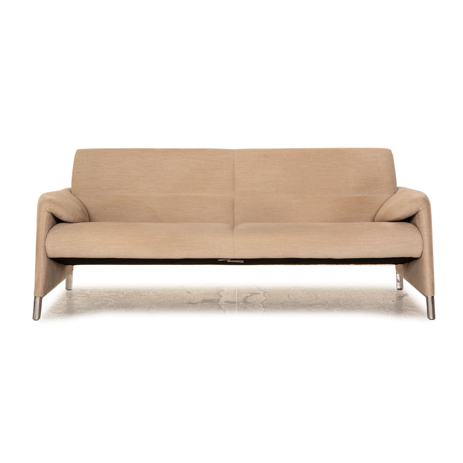 Leolux fabric three seater beige sofa couch
