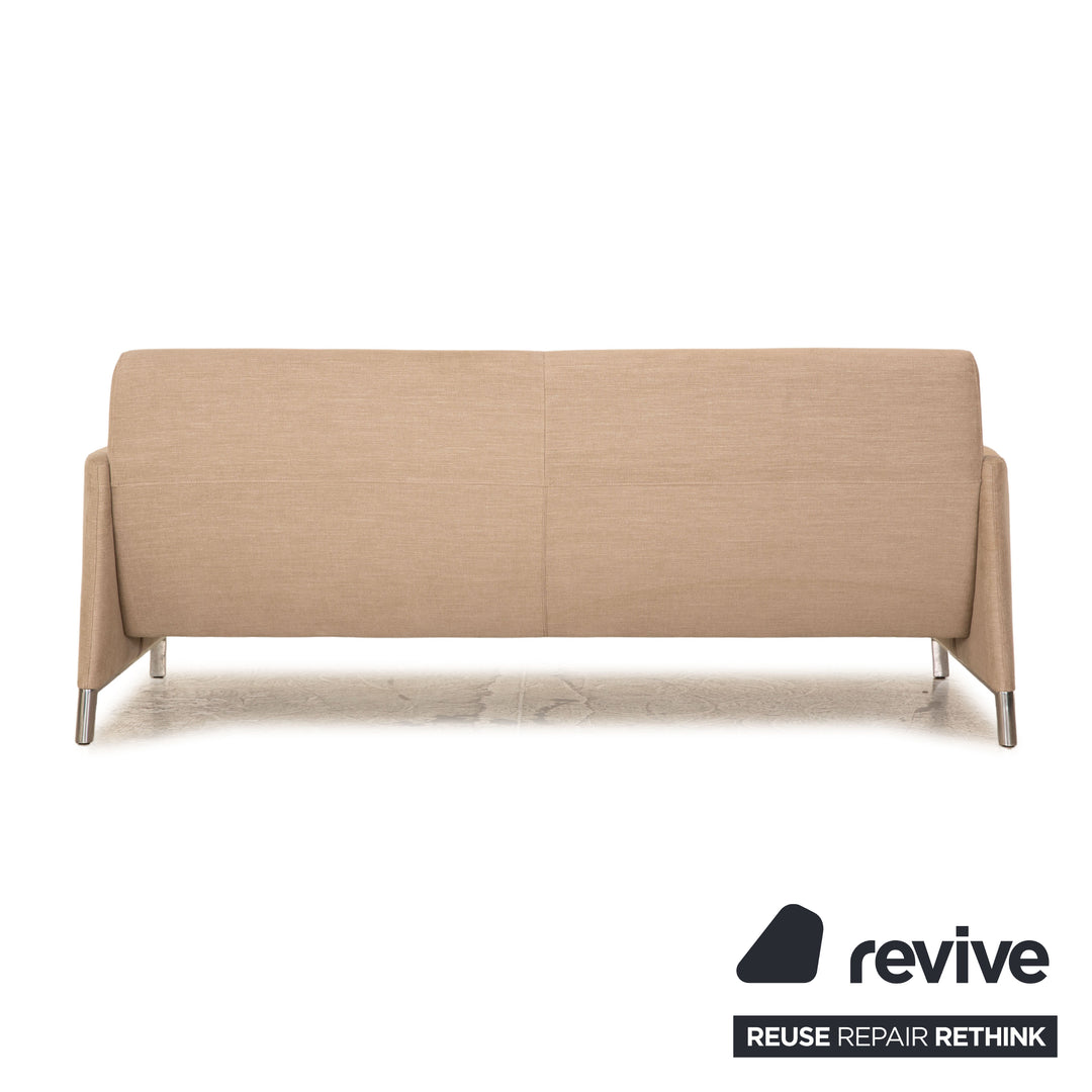 Leolux Stoff Dreisitzer Beige Sofa Couch