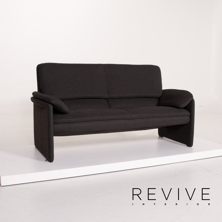 Leolux Stoff Sofa Anthrazit Zweisitzer #14049