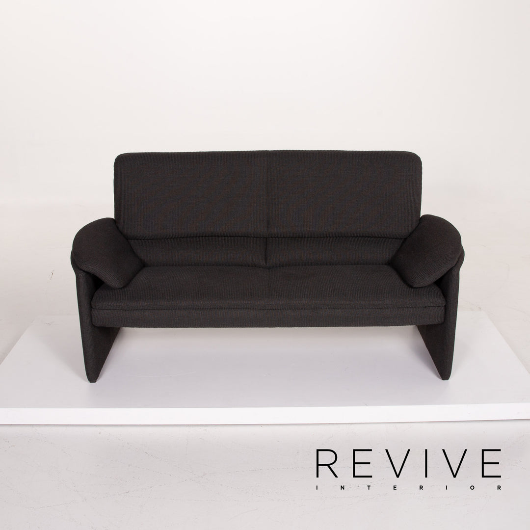 Leolux Stoff Sofa Anthrazit Zweisitzer #14049