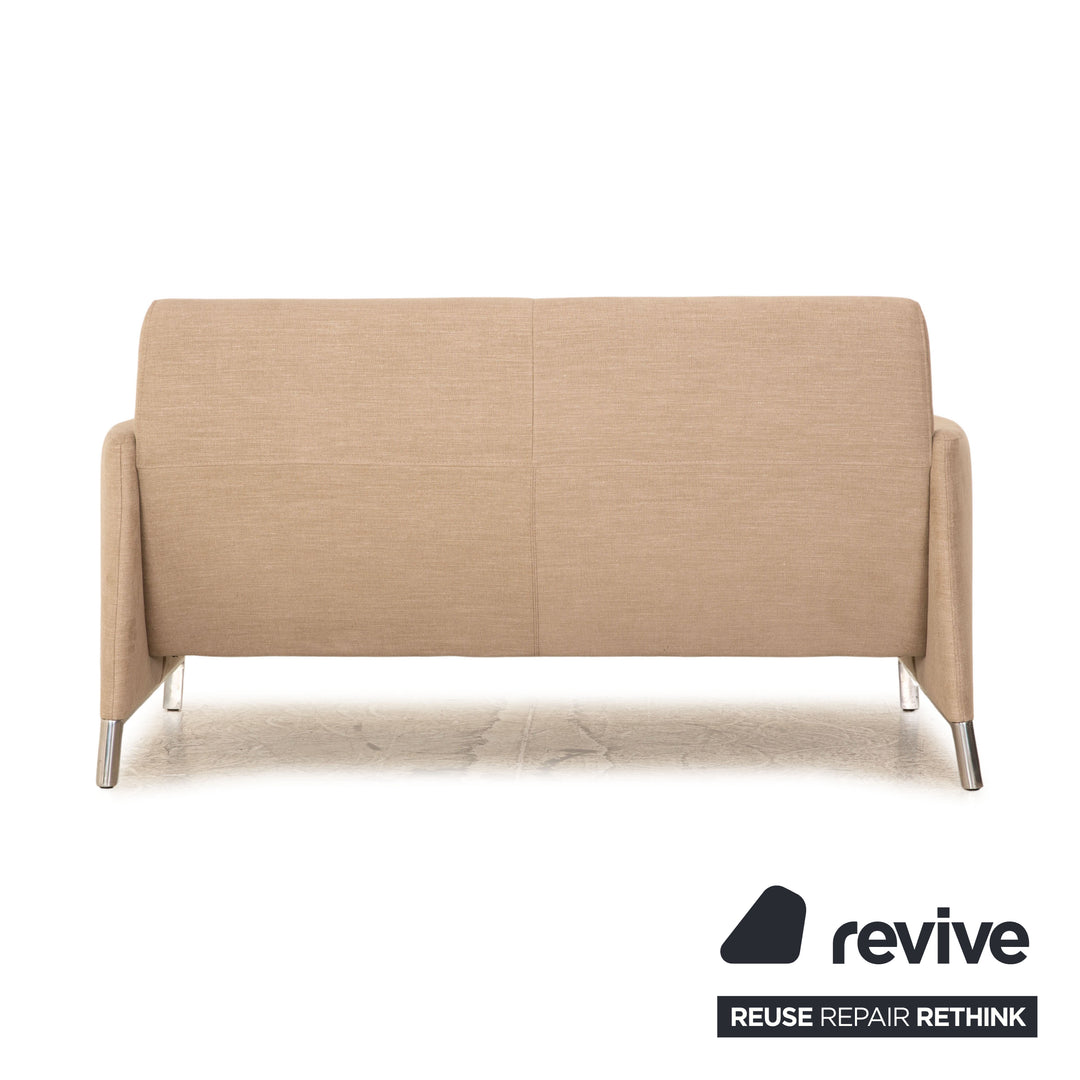 Leolux Stoff Sofa Garnitur Beige Dreisitzer Zweisitzer Couch