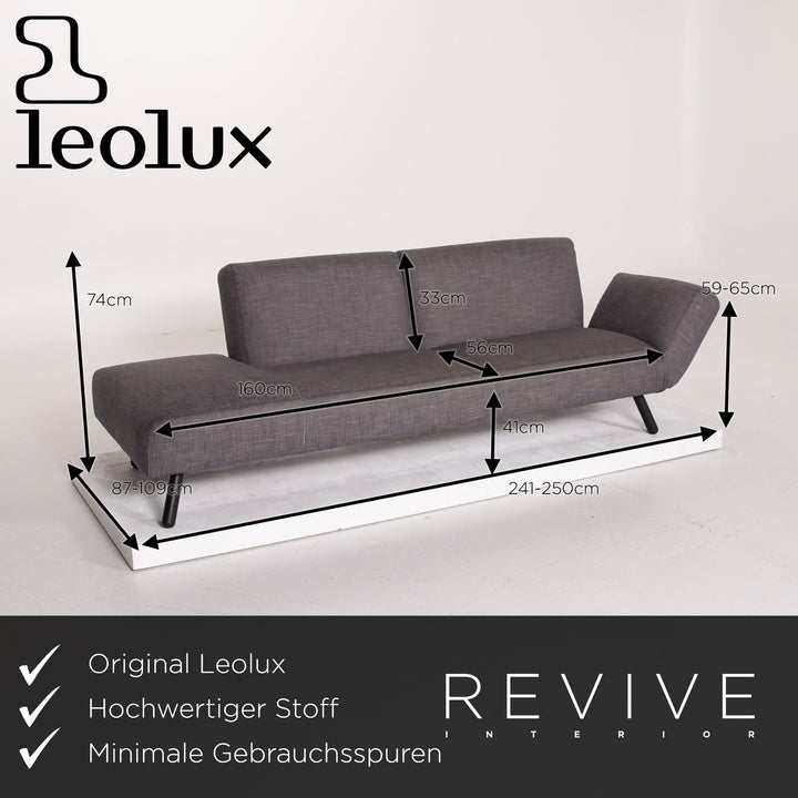 Leolux Stoff Sofa Grau Dreisitzer #14051