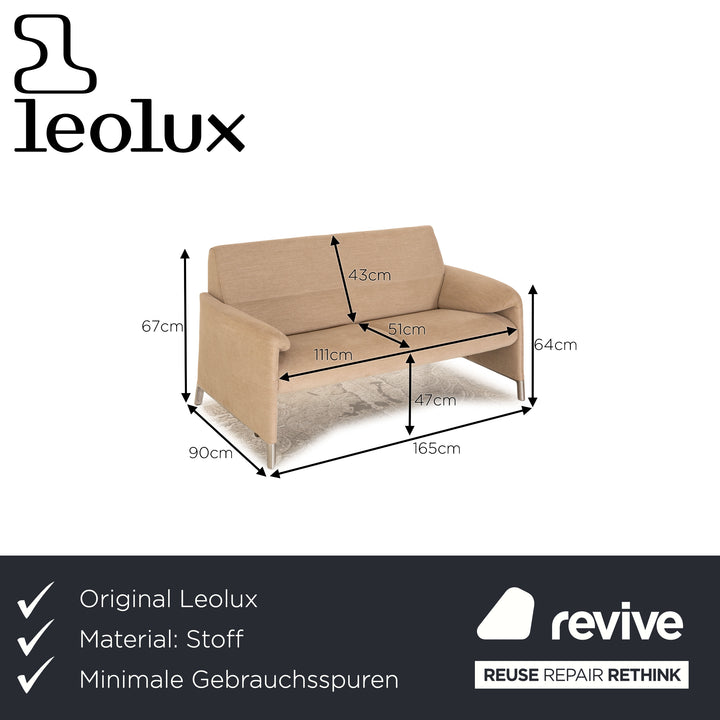 Leolux Stoff Zweisitzer Beige Sofa Couch