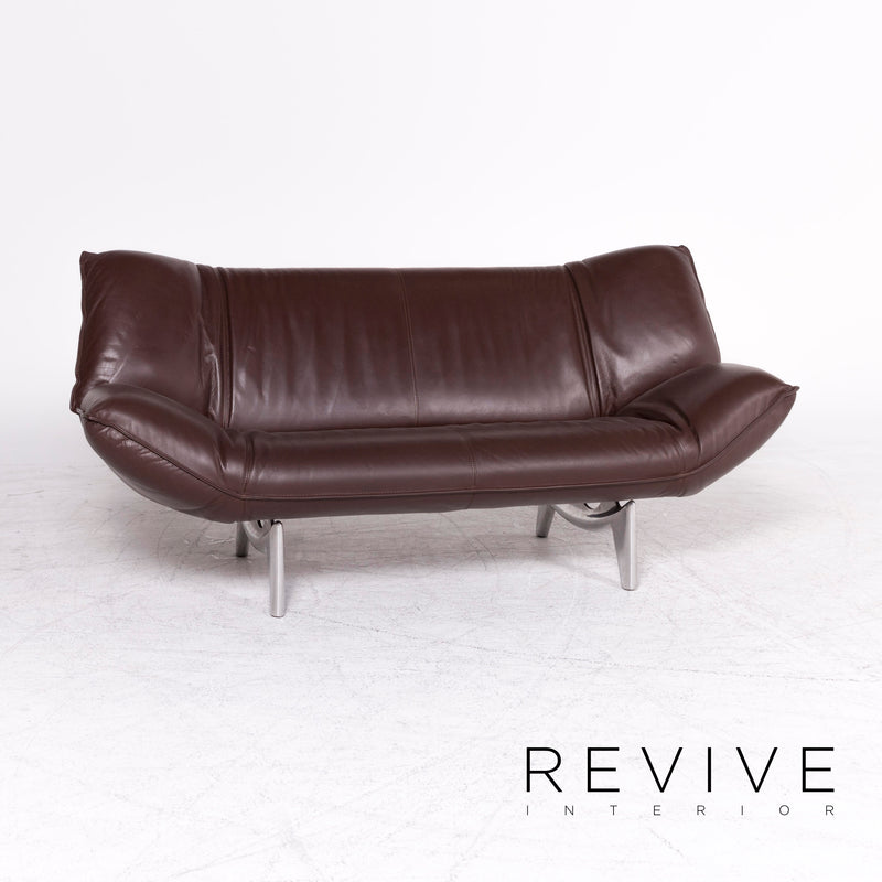 Leolux Tango Leder Sofa Braun Echtleder Dreisitzer Couch 