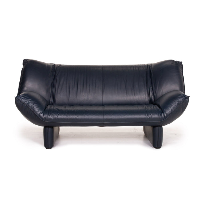 Leolux Tango Leder Sofa Blau Dunkelblau Zweisitzer Funktion Couch #14793