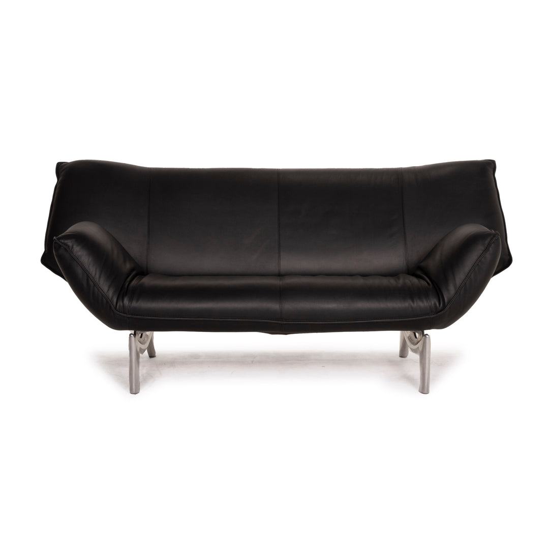 Leolux Tango Leder Sofa Schwarz Zweisitzer