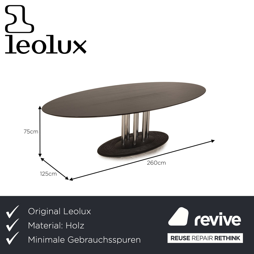 Leolux Thebe Wooden Dining Table Black 260 x 125 cm
