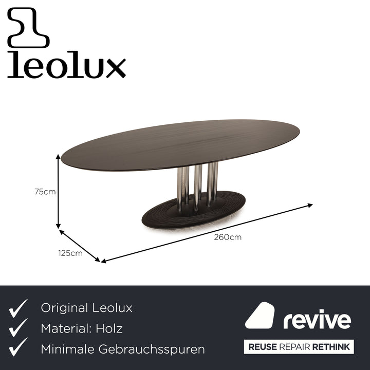 Leolux Thebe Wooden Dining Table Black 260 x 125 cm