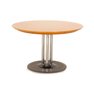 Leolux Trias Holz Esstisch Braun Birnbaum manuelle Funktion Ausziehfunktion 120-180 x 120 cm