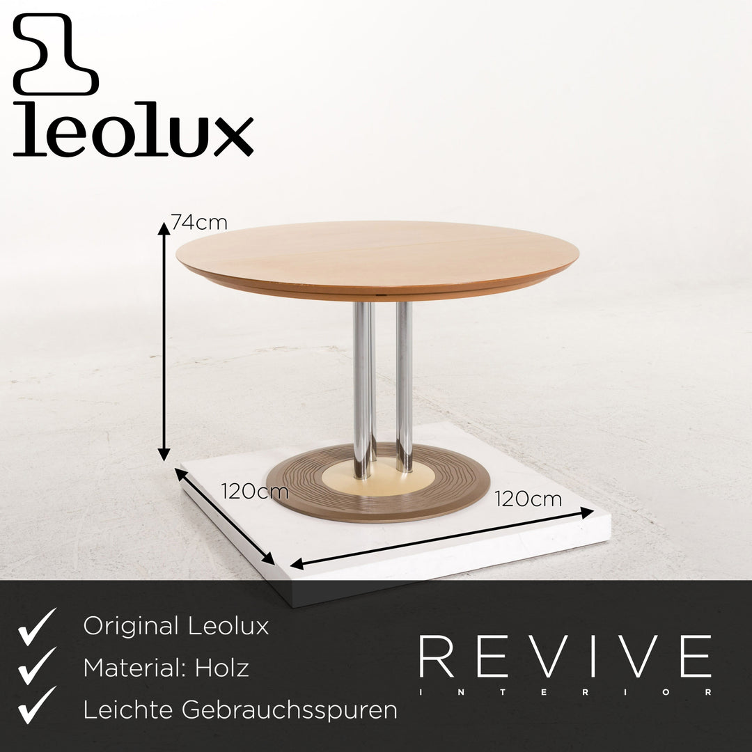 Leolux Trias Wooden Round Dining Table Extendable #13118
