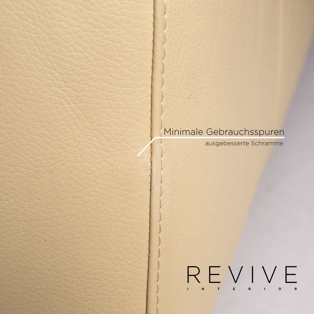 Leolux Vol de Reve Leather Corner Sofa Beige Vanilla Sofa Couch #13842