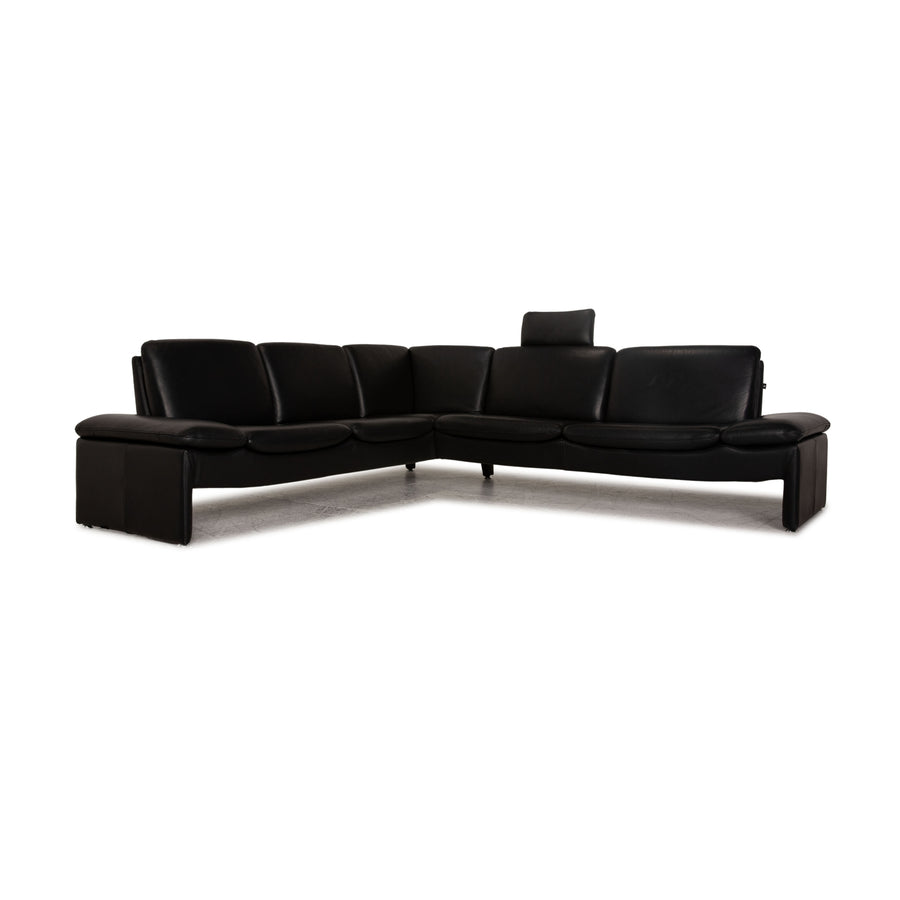 LEU Swiss Baccara leather corner sofa black sofa couch function