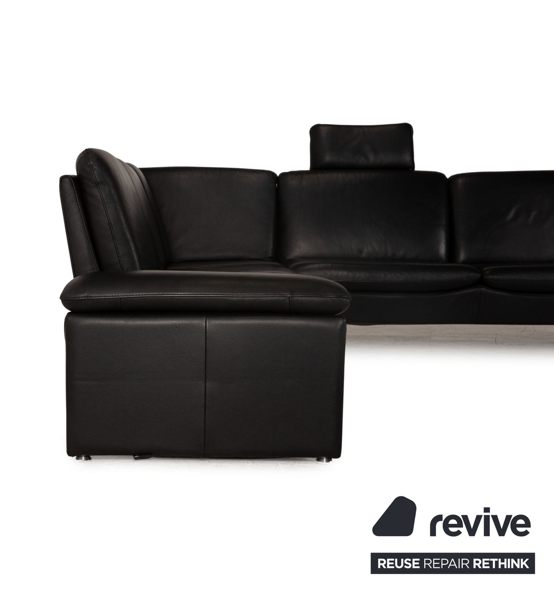 LEU Swiss Baccara leather corner sofa black sofa couch function