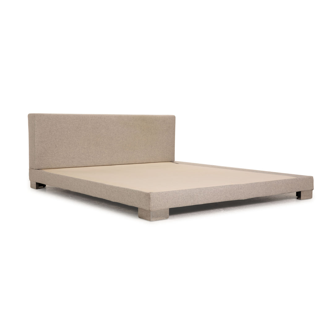ligne roset Anna fabric bed light gray double bed