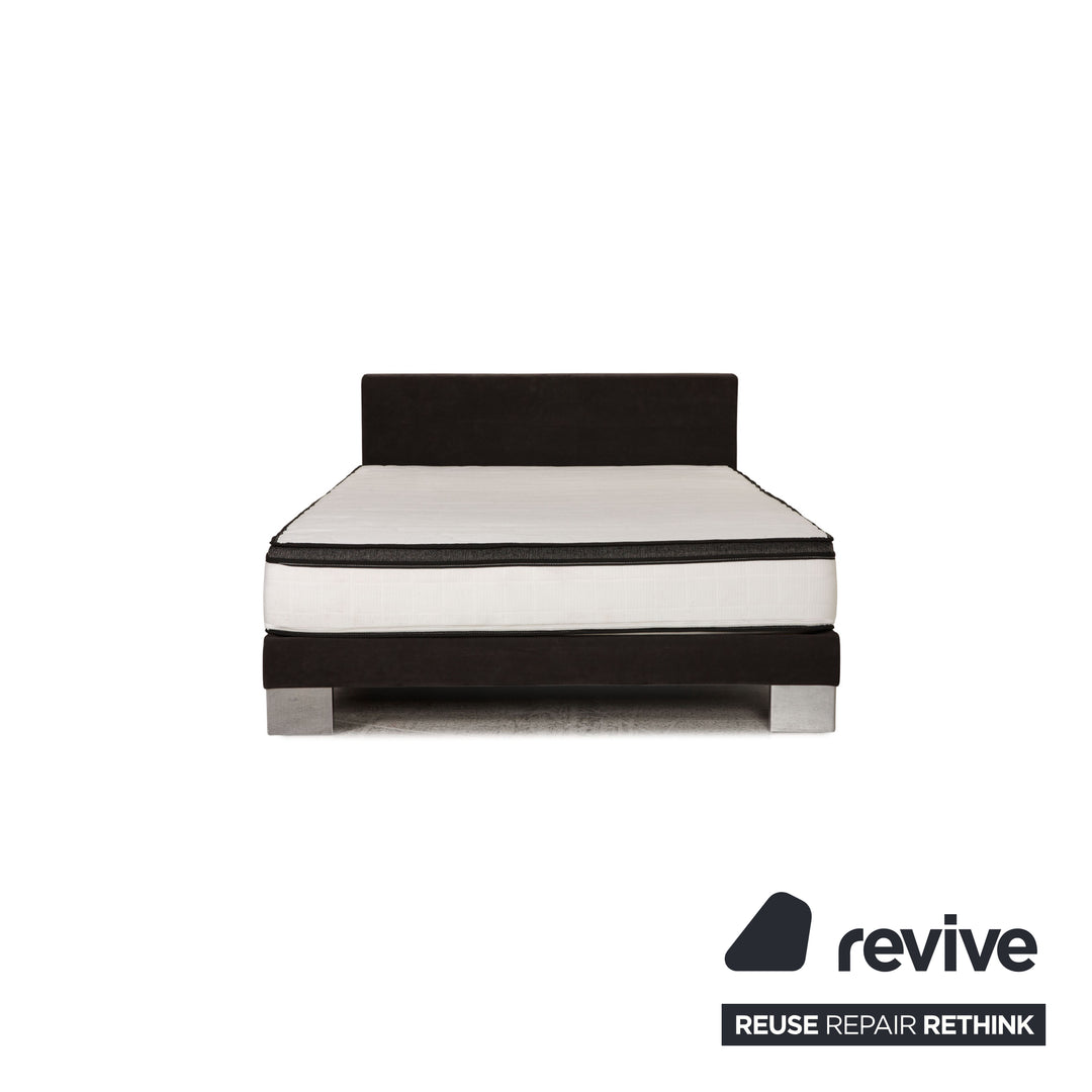 ligne roset Anna fabric bed black double bed mattress 140x200