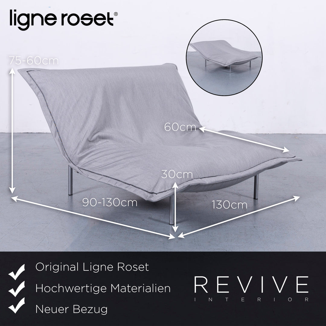 ligne roset Multy Designer Fabric Sofa Armchair Set Gray Two Seater Couch #6510