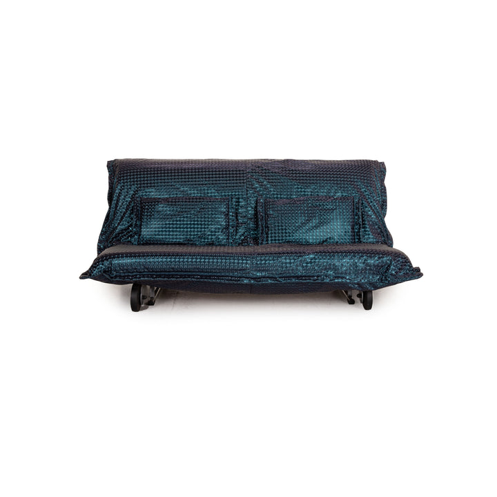 Ligne Roset Calin Fabric Sofa Blue Two Seater Couch Feature