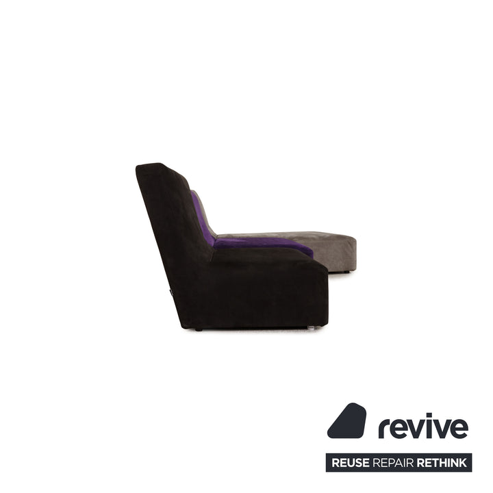 ligne roset Confluences Fabric Corner Sofa Gray Purple Sofa Couch