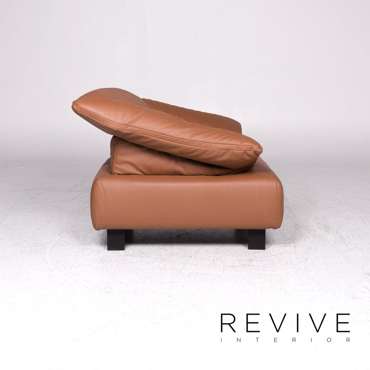 ligne roset leather armchair brown incl. stool #9479