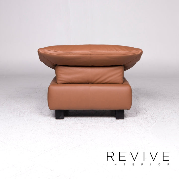 ligne roset leather armchair brown incl. stool #9479