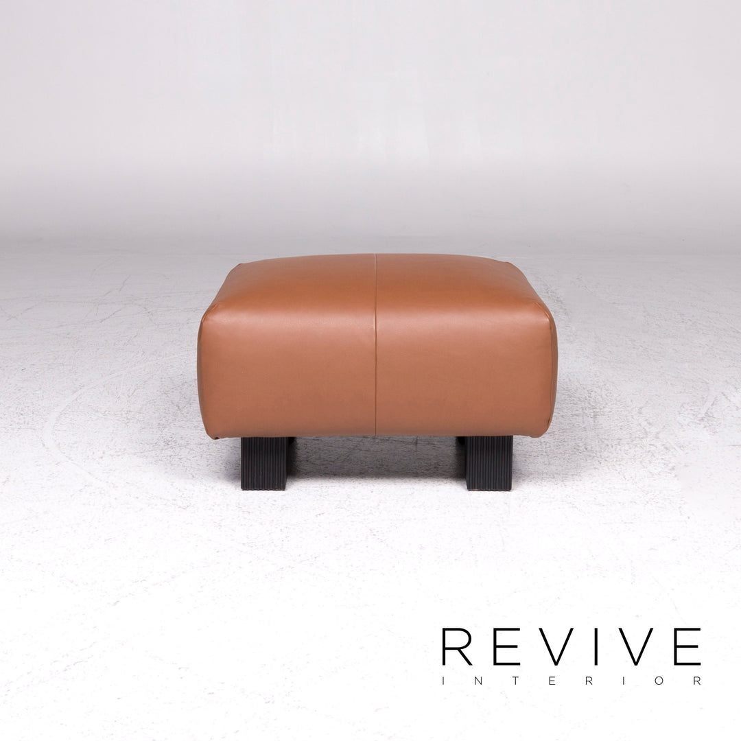 ligne roset leather armchair brown incl. stool #9479