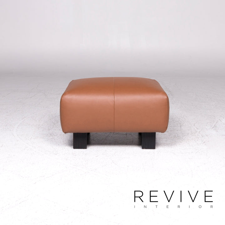 ligne roset leather armchair brown incl. stool #9479
