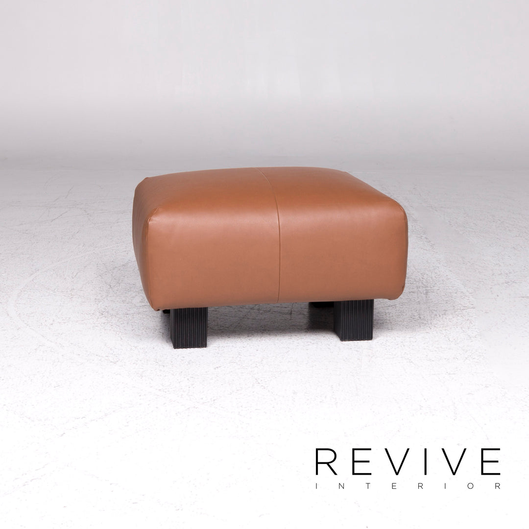 ligne roset leather armchair brown incl. stool #9479