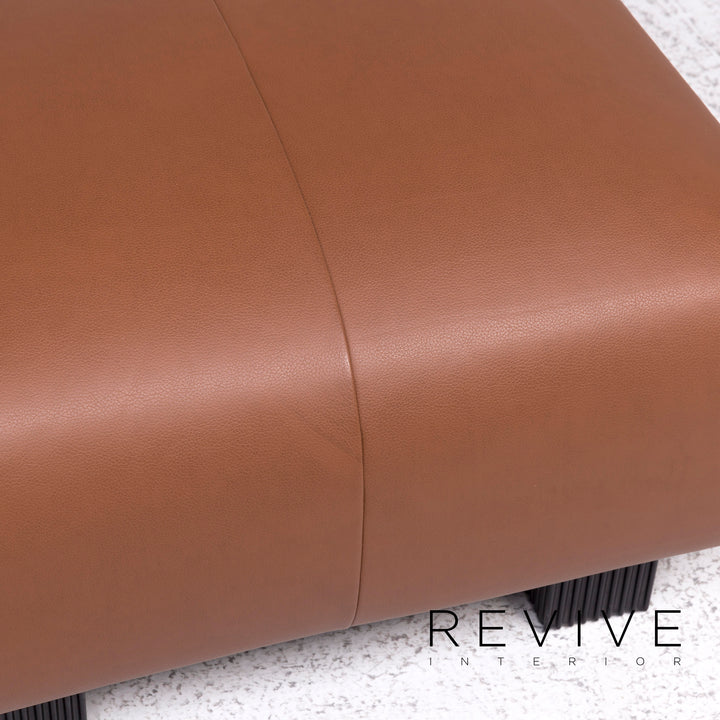 ligne roset leather armchair brown incl. stool #9479