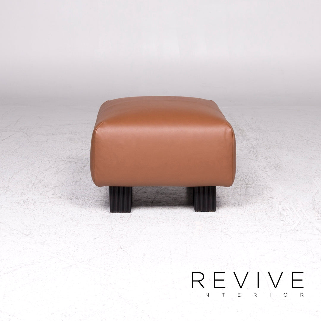 ligne roset leather armchair brown incl. stool #9479