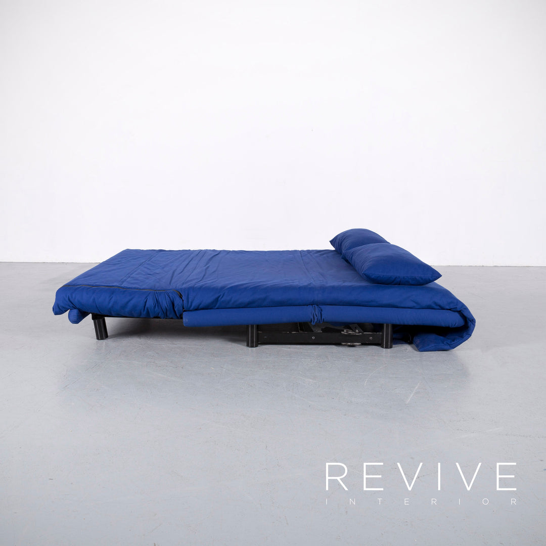 Ligne Roset Multy Designer Fabric Sofa Bed Blue Three Seater Couch Feature #5851