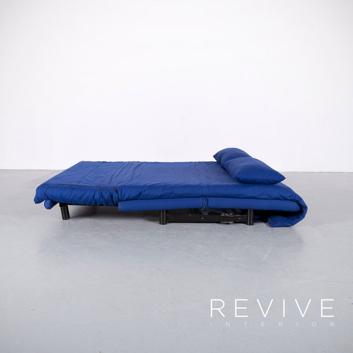 Ligne Roset Multy Designer Fabric Sofa Bed Blue Three Seater Couch Feature #5851