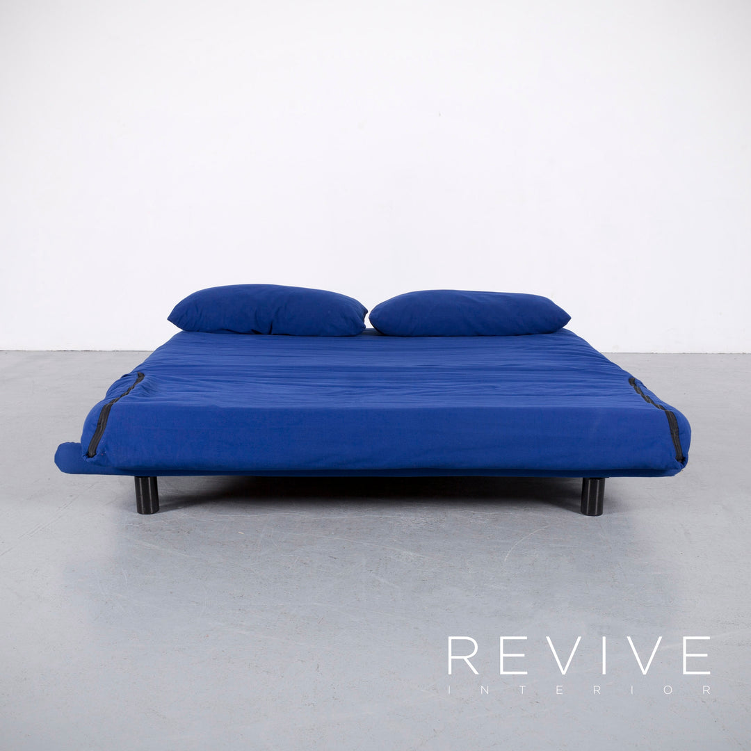Ligne Roset Multy Designer Fabric Sofa Bed Blue Three Seater Couch Feature #5851