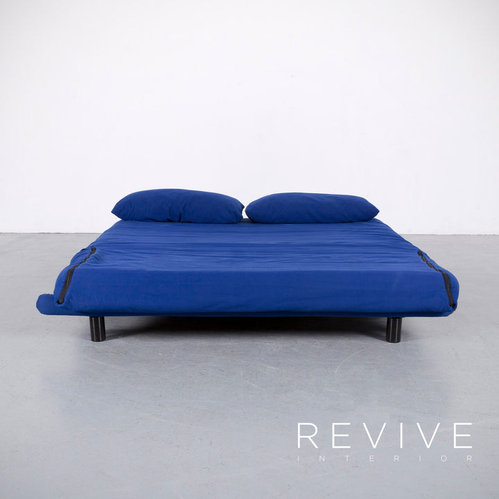 Ligne Roset Multy Designer Fabric Sofa Bed Blue Three Seater Couch Feature #5851
