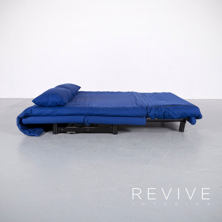 Ligne Roset Multy Designer Fabric Sofa Bed Blue Three Seater Couch Feature #5851