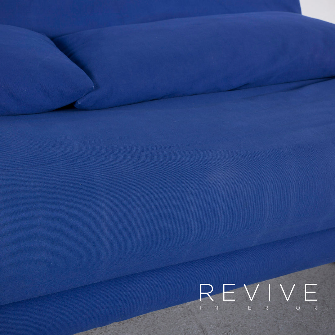Ligne Roset Multy Designer Fabric Sofa Bed Blue Three Seater Couch Feature #5851