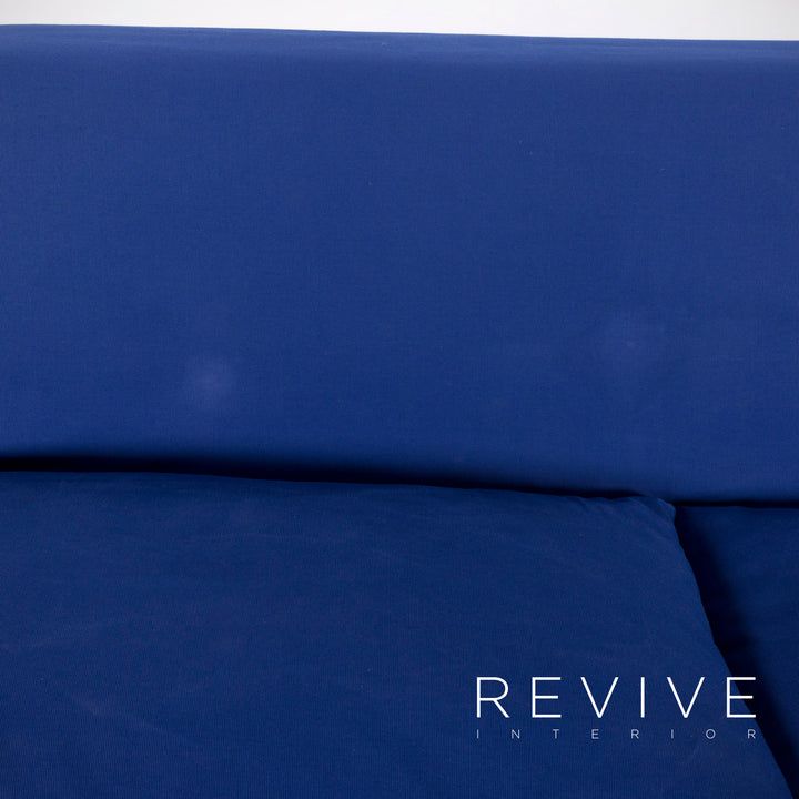 Ligne Roset Multy Designer Fabric Sofa Bed Blue Three Seater Couch Feature #5851