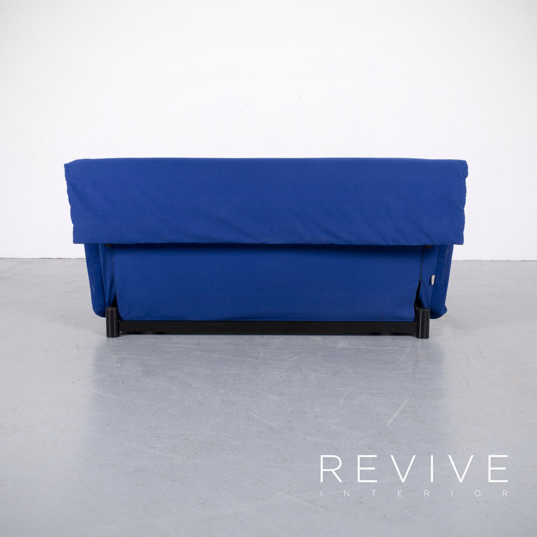 Ligne Roset Multy Designer Fabric Sofa Bed Blue Three Seater Couch Feature #5851