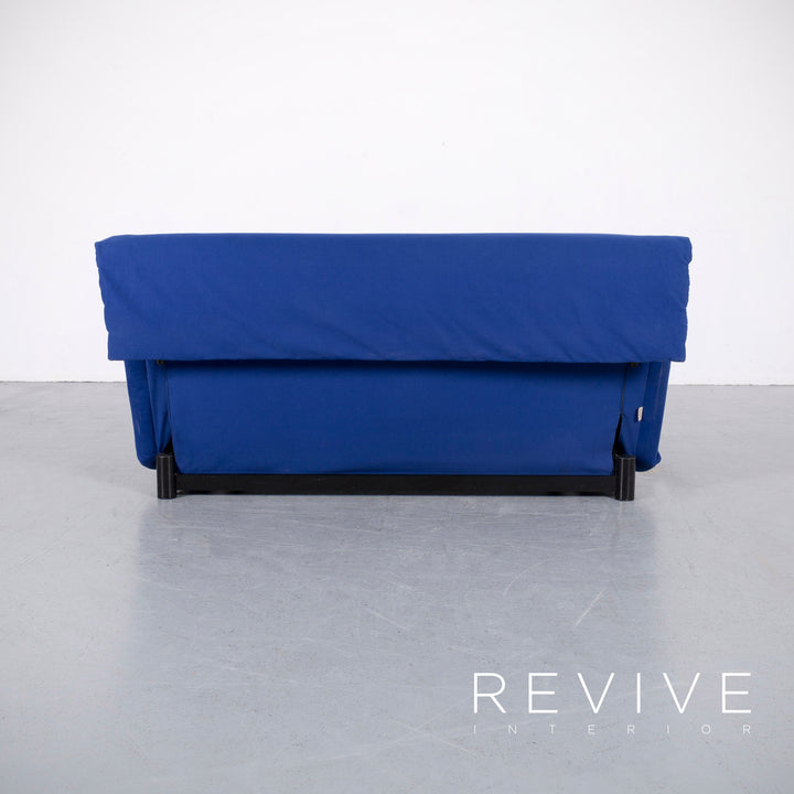 Ligne Roset Multy Designer Fabric Sofa Bed Blue Three Seater Couch Feature #5851
