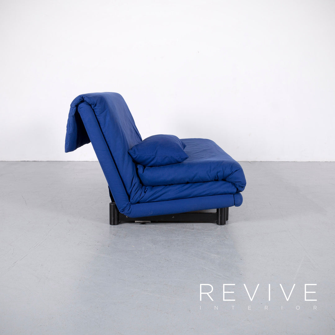 Ligne Roset Multy Designer Fabric Sofa Bed Blue Three Seater Couch Feature #5851