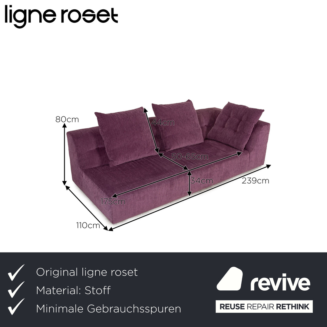 ligne roset EXCLUSIF 2 fabric three-seater purple purple sofa couch daybed