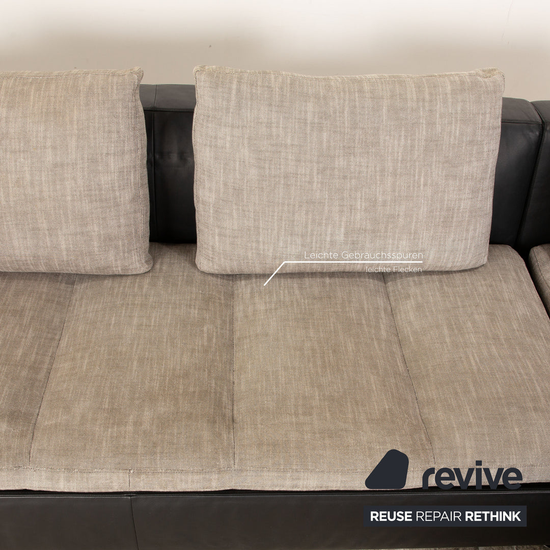 ligne roset Feng fabric corner sofa beige chaise longue right