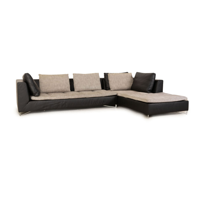 ligne roset Feng fabric corner sofa beige chaise longue right