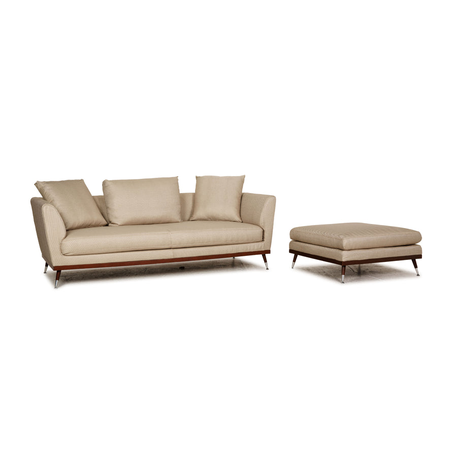 ligne roset Fugue fabric sofa set cream three-seater armchair couch new cover