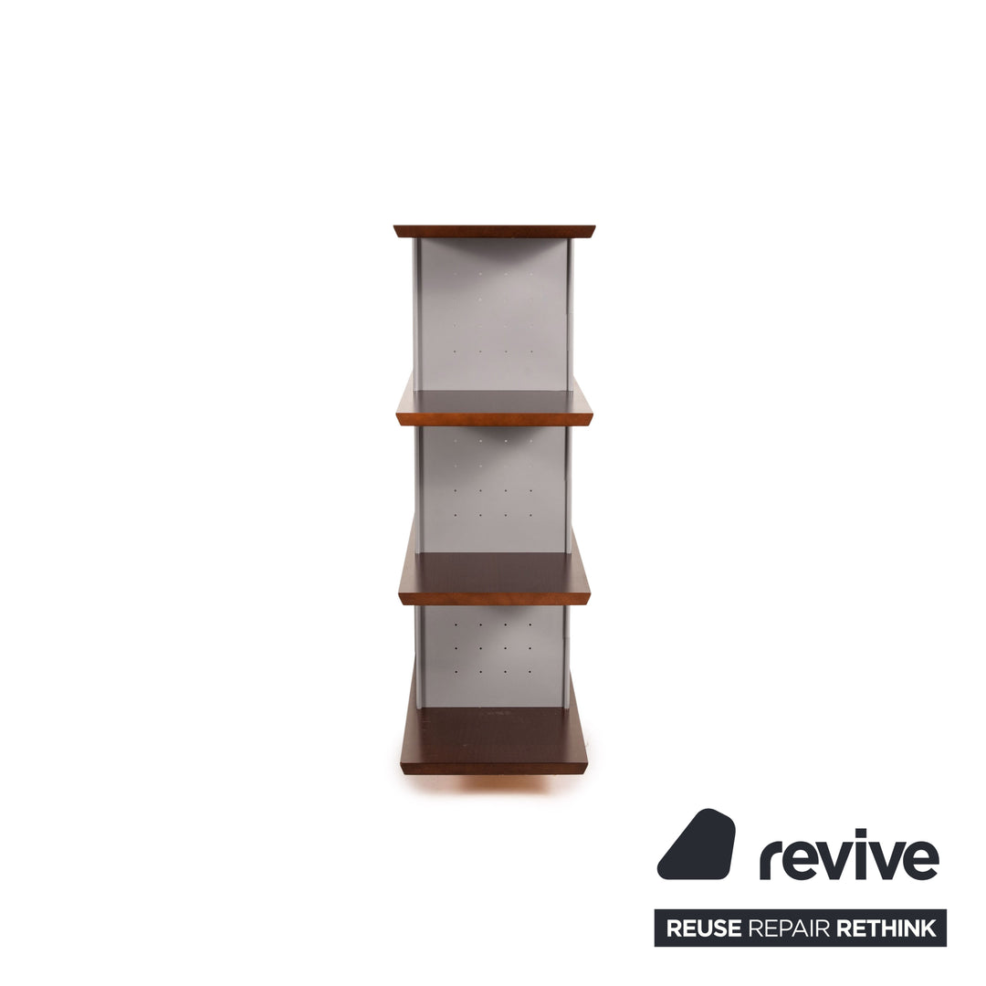 ligne roset wood metal shelf brown gray cabinet