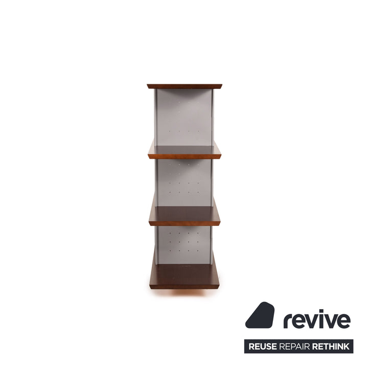 ligne roset wood metal shelf brown gray cabinet