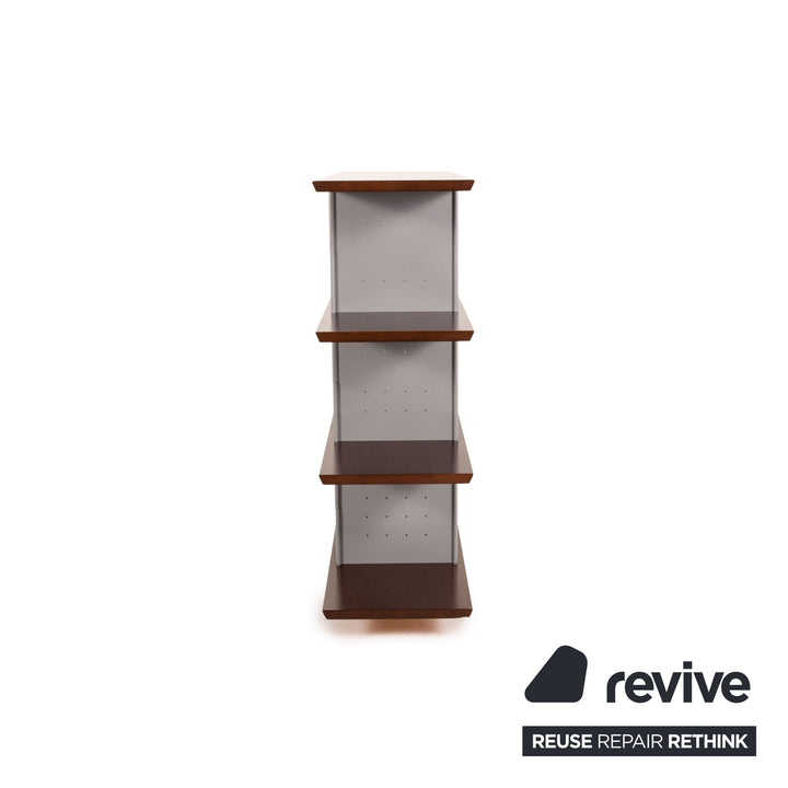ligne roset wood metal shelf brown gray cabinet